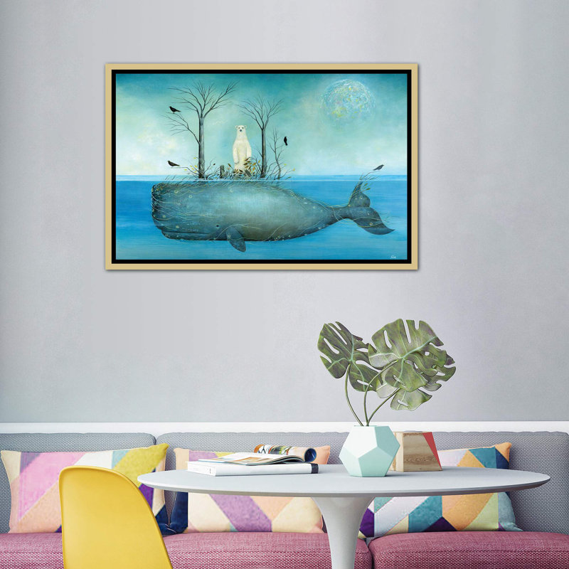 «The Island» par Neil Thompson - impression d'art graphique, H 40 po x l 60 po x 1,5 po, Toile encadrée d'or