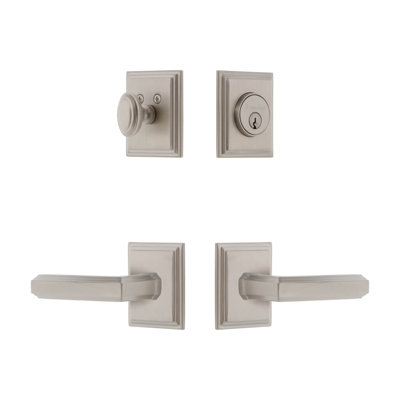 Carré Handleset with Deadbolt and Door and Rosette