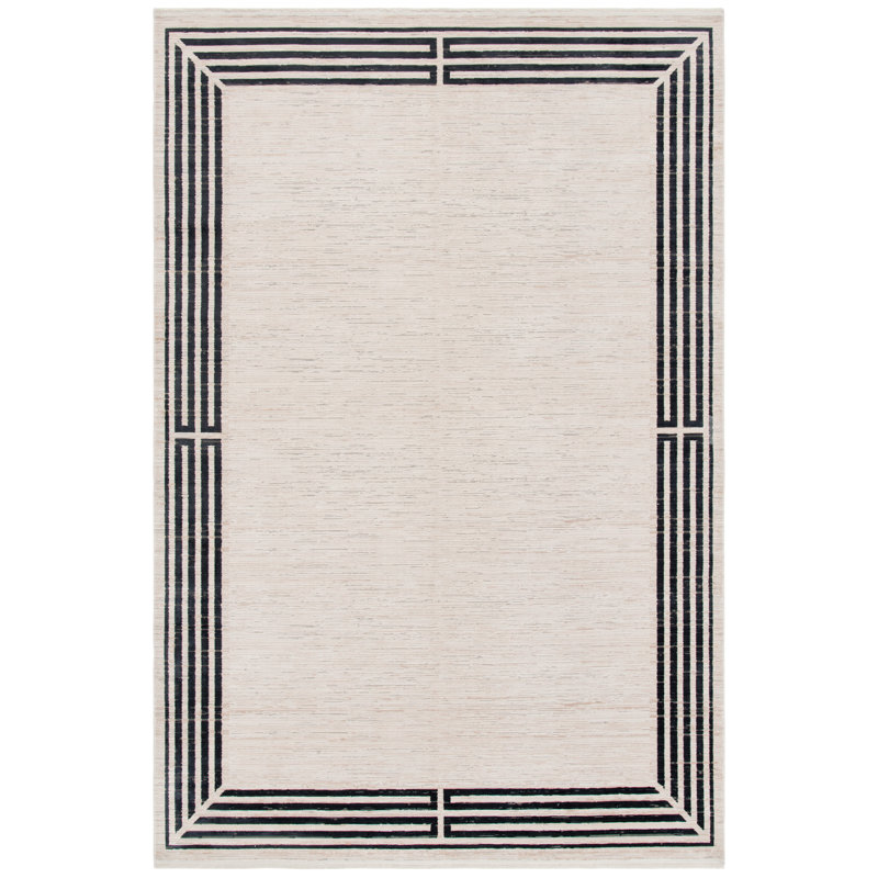 Tapis Signature 607 ivoire / noir, Rectangle 8 pi x 10 pi
