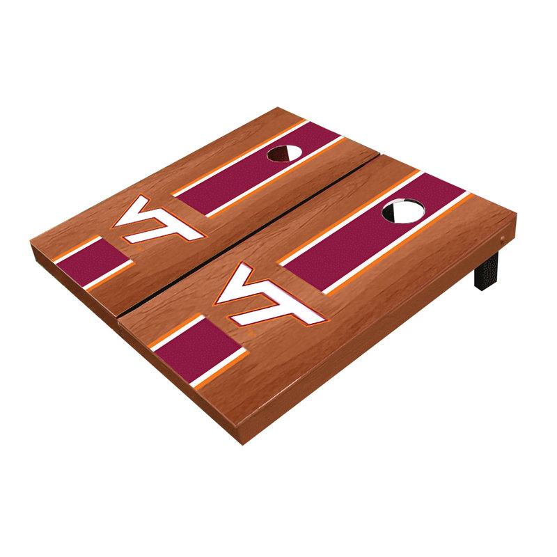 Planches de cornhole à rayures 2 'x 3' NCAA, Hokies de Virginia Tech, Bois de rose marron assorti