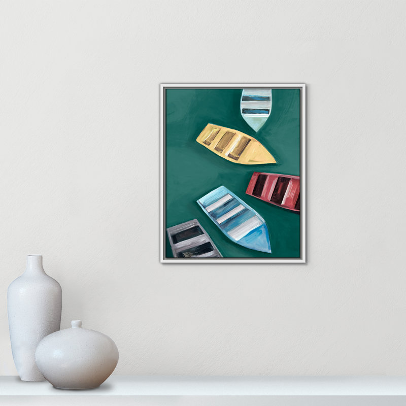 «Drifting Colors II» par Hannah Dawson, H 21,5 po x l 17,5 po, Flotteur blanc
