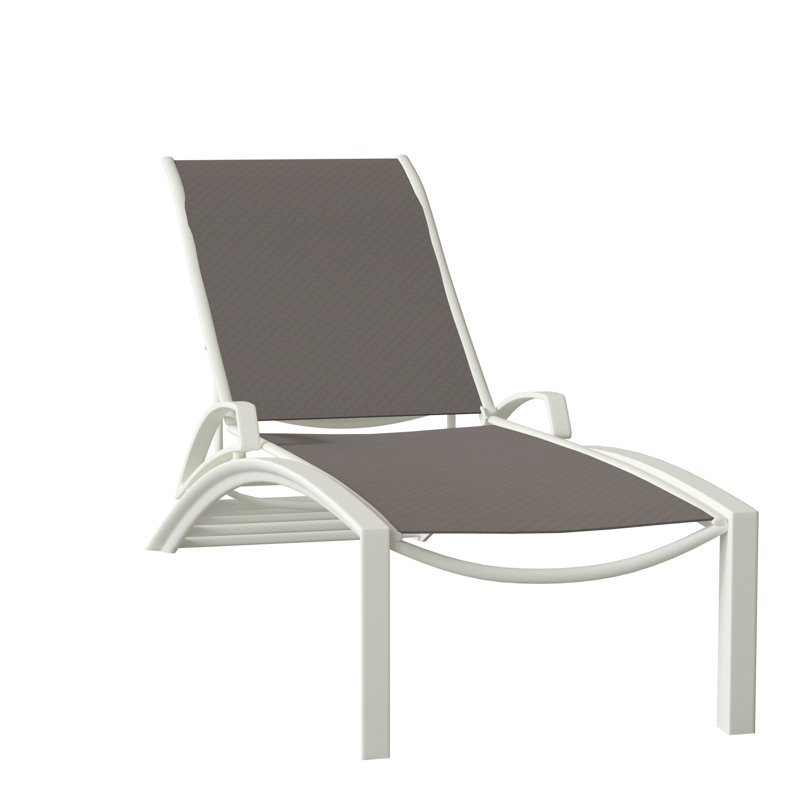 South Beach Outdoor Metal Chaise Lounge, Shell, Rincon