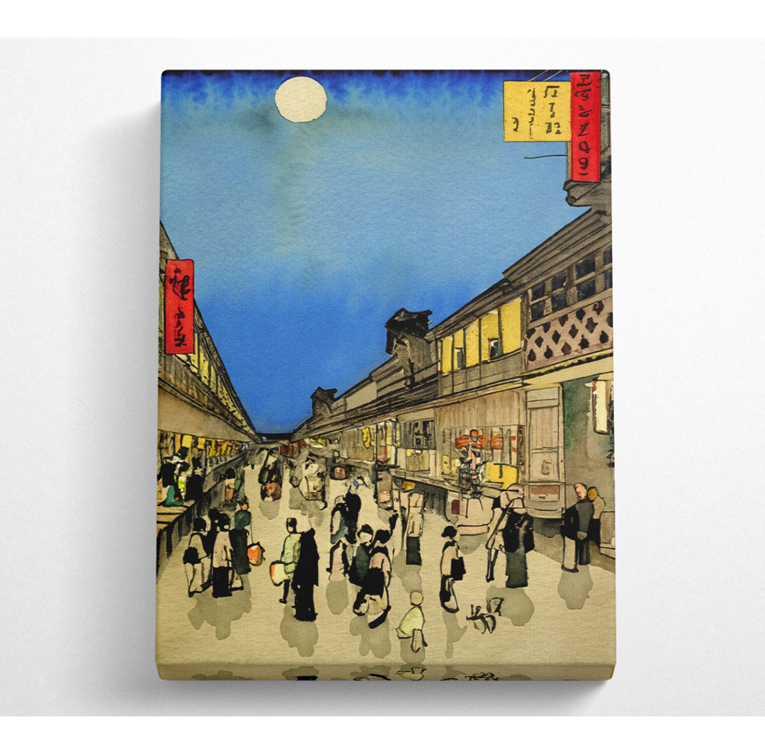 Hiroshige-Marktplatz - Leinwanddrucke