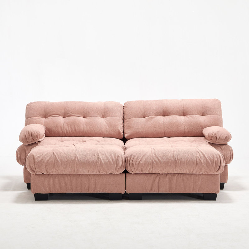 Canapé modulaire en forme de U avec accoudoirs arrondis Cloud Comfort et Cloud, Rose