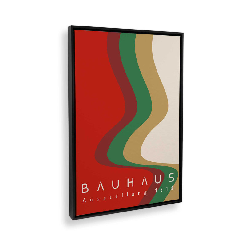 «Bauhaus Retro Waves I», reproduction sur toile, Cadre flottant noir, H 18,75 po x l 12,75 po