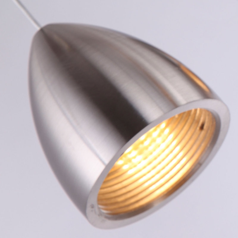 Luminaire suspendu en forme de cloche 5 lumières Atherton, Nickel
