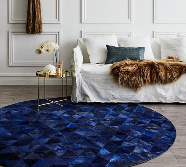 Art Hide Cowhide Area Rug in Blue