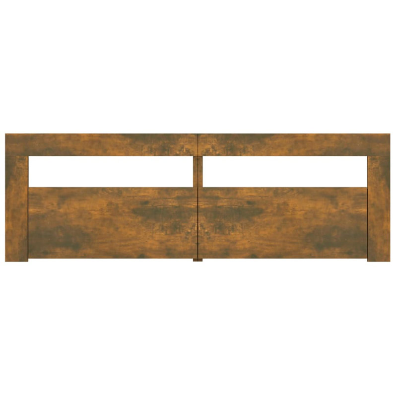 Letizia TV Cabinet with LED Lights 120x35x40 cm, Smoked Oak