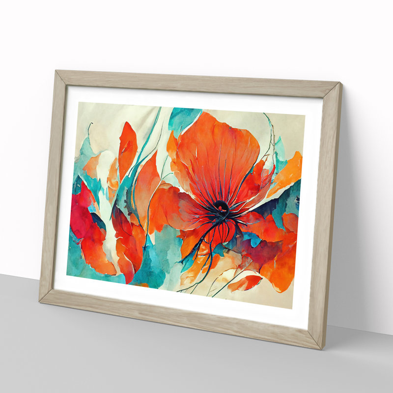 Flowers - Framed Print, 46cm H x 64cm W, Oak Framed