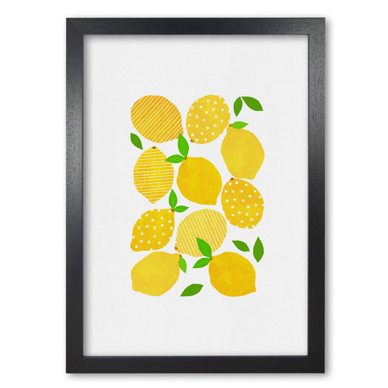 Lemon Crowd - Print, Black Grain Frame, 42 cm H x 30 cm W x 5 cm D