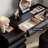 Humply Modern Makeup Vanity Set PU Leather Dressing Table with Stool & LED Mirror-1548368891