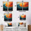 «Teal Orange Op Art Rhythmic Illusion III», impressions sur toile bleu sarcelle-299040544-299040545-299040550