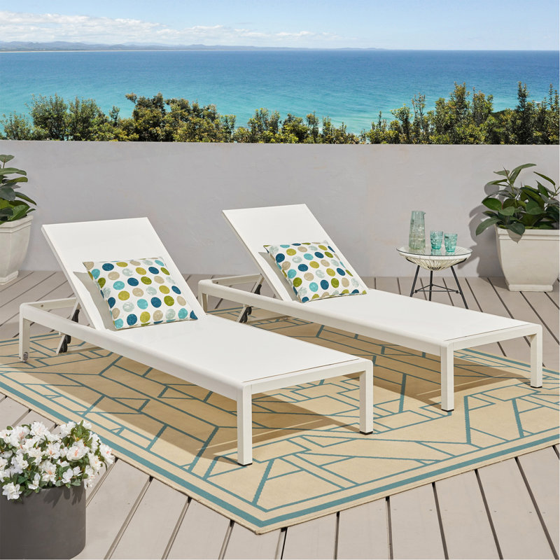 Chaise Lounge Whi(Mp2)( Set Of 2 ), White
