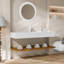 Meuble-lavabo flottant mural 48 po avec lavabo en acrylique et tablette ouverte - finition naturelle ou noyer-245283355-245283353