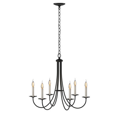 Simple Sweep 6-Light Candle Style Classic/Traditional Chandelier