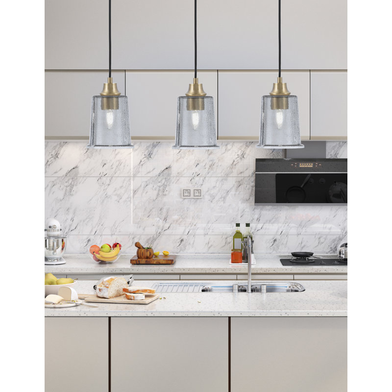 Luminaire suspendu Howser, fini laiton vieilli, avec verre fumé de 5,25 po