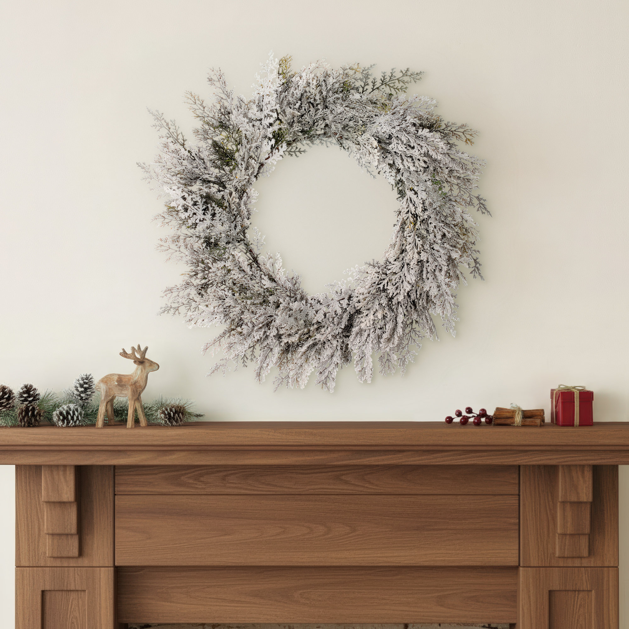 24'' Faux Cedar Wreath