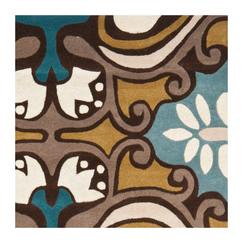 Amory Hand Tufted Wool Damask Rug, Rectangle 8'9" x 12'