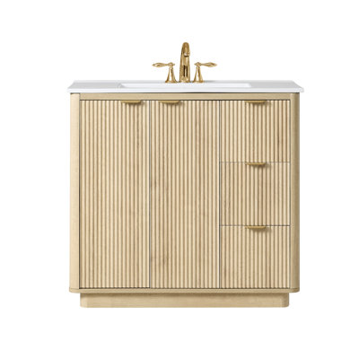 30'' Freestanding Single Bathroom Vanity With Ceramic Sink Top