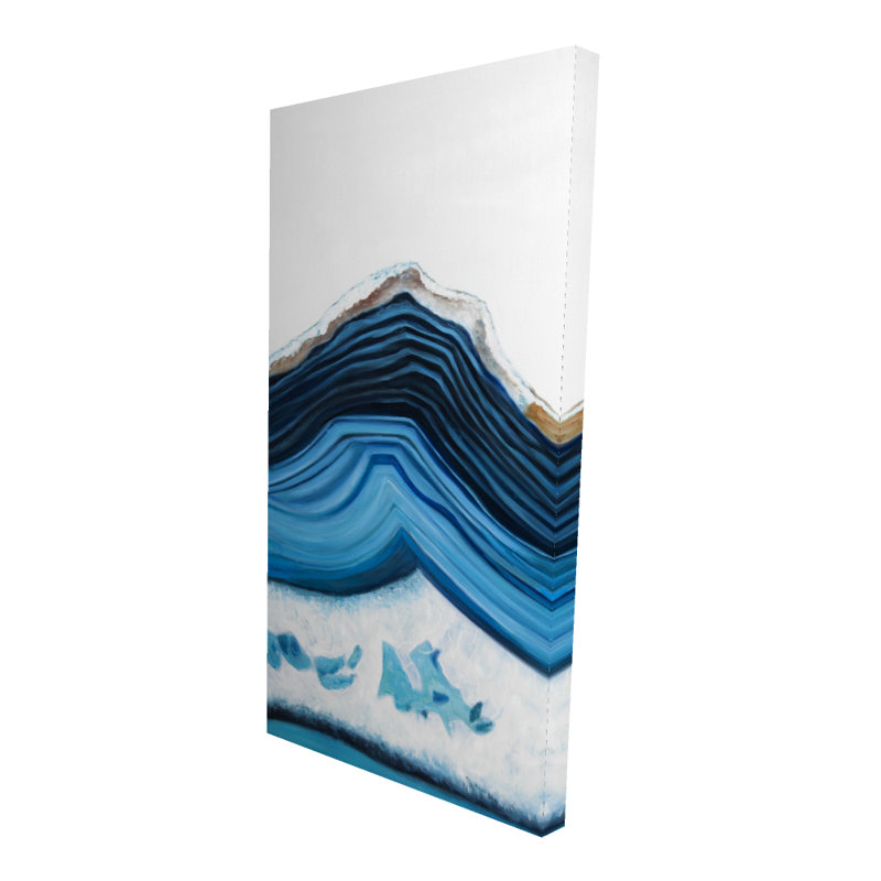Blue Geode Profile - Toile d'objets hyperréaliste pour la décoration intérieure, H 48 po x l 24 po