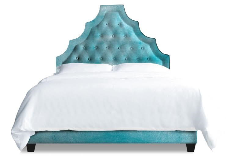 Lexi Upholstered Bed, California King, Turquoise