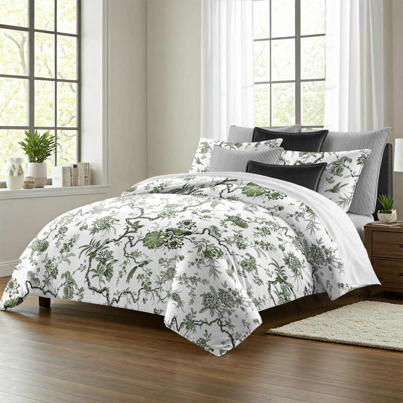 Tree Top Avocado Cotton Comforter Set, King Comforter + 7 Additional Pieces