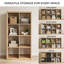 La bibliothèque simple et pratique Nirwat avec compartiments de rangement et structure en bois convient à la chambre à coucher et au salon, à la salle d'étude et au bureau-400010529
