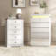 Ensemble de rangement vintage 2 pièces pour chambre à coucher avec commode haute à 6 tiroirs et commode à 9 tiroirs à éclairage DEL-829215876
