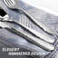 Ensemble 20 pièces d'argenterie martelé argent et or - Durable, élégant et lavable au lave-vaisselle pour une utilisation intérieure / extérieure-105670548