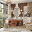 Meuble-lavabo mural 35,4 po avec lavabo en céramique, armoire en bois massif avec 2 tiroirs et 2 tablettes ouvertes