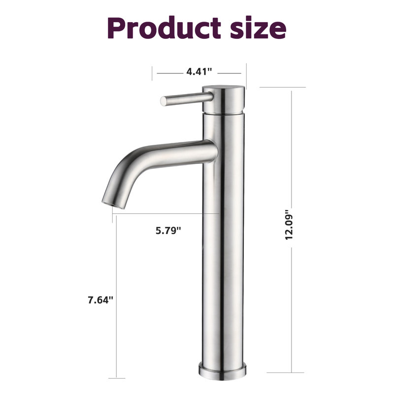 Robinet de salle de bain en nickel brossé - Robinet pour salle de bain moderne à une poignée, Nickel brossé
