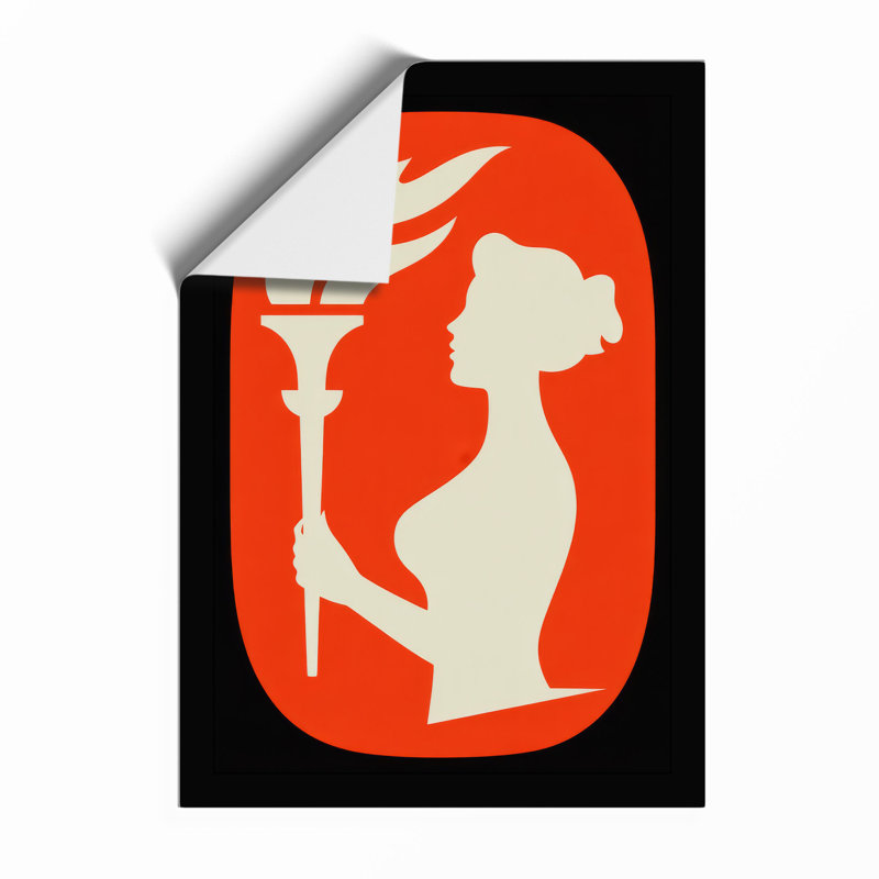 Torch and Profile Art Deco - Framed Print, A2 - 59.4 x 42.0 cm, Unframed