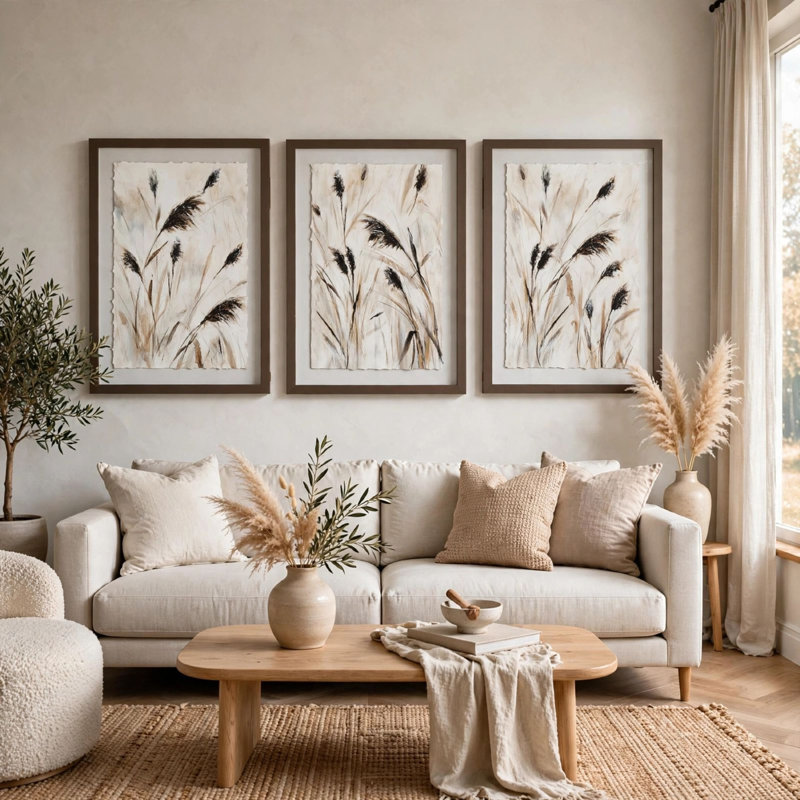 Art mural miel en relief, ensemble de 3, boîte ombre brune 20 x 28