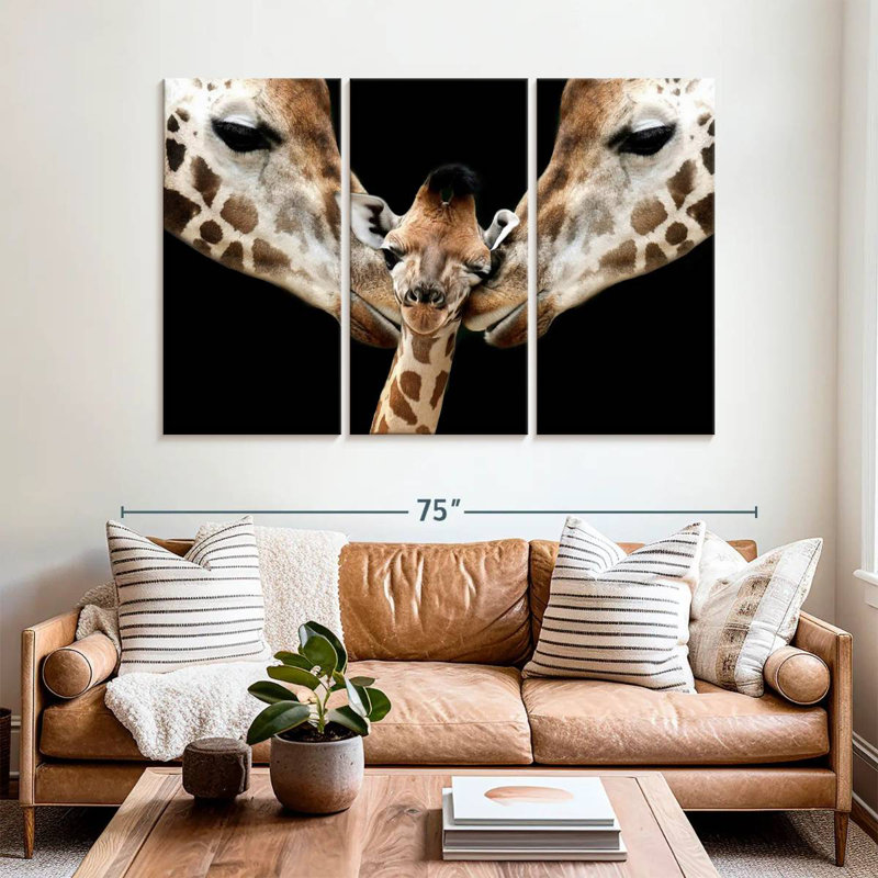 Famille de girafes Brampt Happy, H 42 po x l 65 po