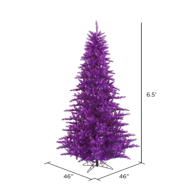 Purple Fir Lighted Artificial Fir Christmas Tree, 6.5' H