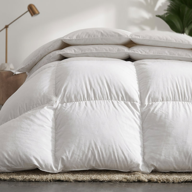 Édredon en duvet d'oie blanche 600 de luxe avec branche en coton biologique Tencel - Simple, Twin