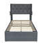 Cadre de lit pour grand lit avec fonction de rangement - Structure de lit relevable avec fonction de rangement moderne à oreilles avec tête de lit, avec ports de charge USB-637893853