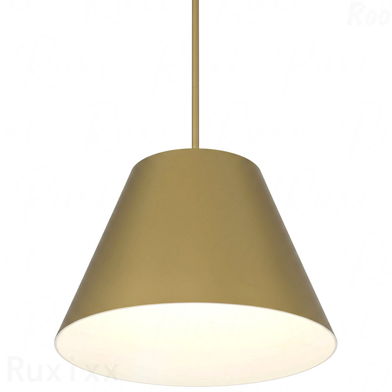 Luminaire suspendu en laiton à DEL de 16 po de diamètre, H 11 po x l 16 po x P 16 po, Doré