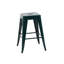  Ensemble de 4 tabourets de comptoir en métal de 24 po, ensemble de 4 tabourets empilables intérieur / extérieur, vert-46415767-46415773-46415774