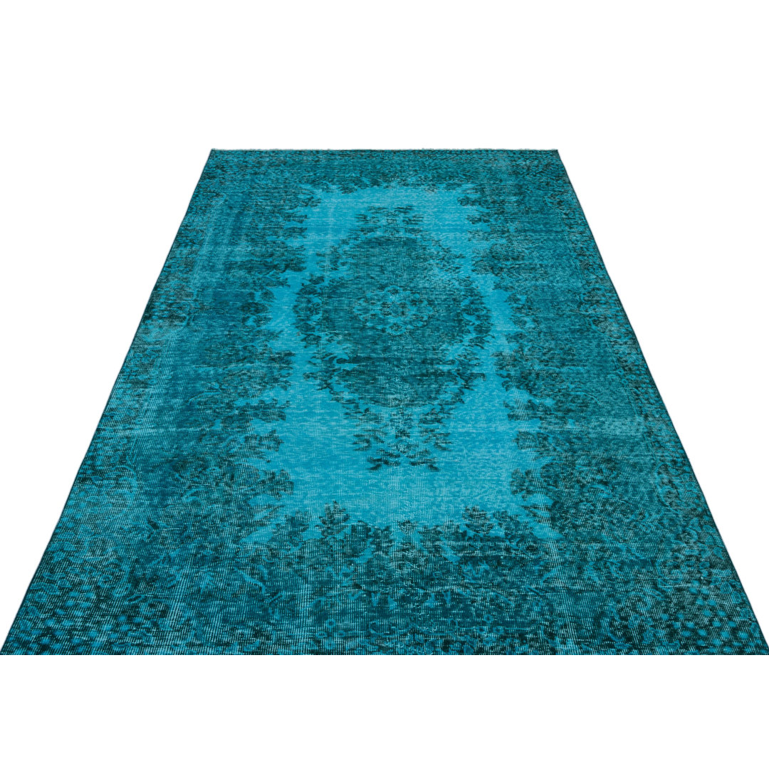 Atina Turquoise Vintage Wool Handmade Area Rug