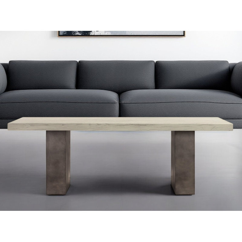 Table basse 24 "en bois massif et gris foncé 24"