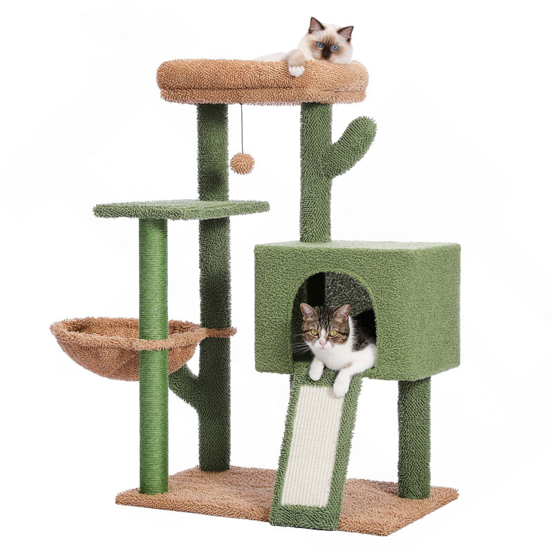 Tour pour chat à plusieurs niveaux avec poteau à griffer et condo confortable, perchoir moelleux et hamac doux