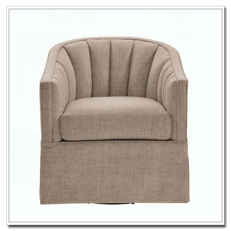 Fauteuil d'appoint pivotant à jupe, Gris Pierre
