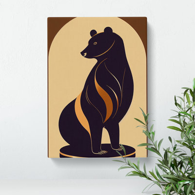Art Deco Bear No.3 - Wrapped Canvas