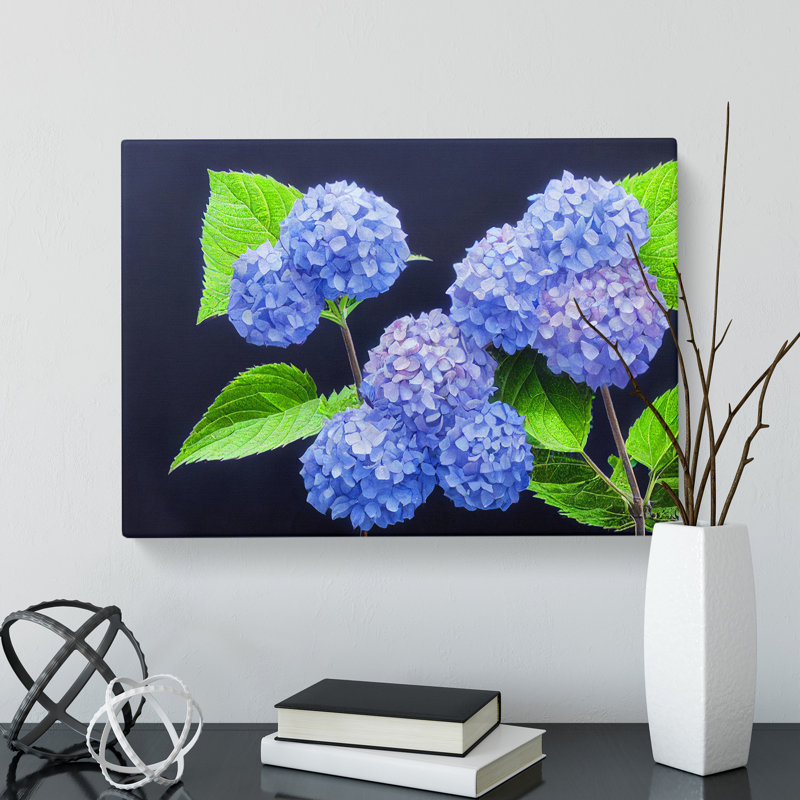 Awe Inspiring Hydrangea Flowers - Wrapped Canvas, 35cm H x 50cm W x 3cm D