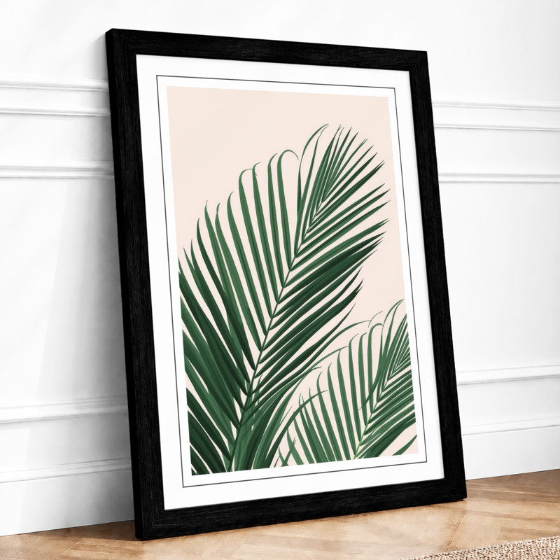 Verdant Palm Fronds Botanical - Print, A1 - 84.1 x 59.4 cm, Black