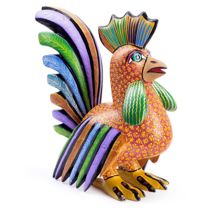 Novica Proud Rooster Alebrije Sculpture