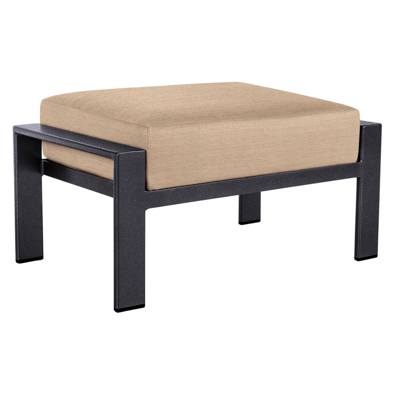 Studio Outdoor Ottoman, Graphite, Flagship Stone Sunbrella®