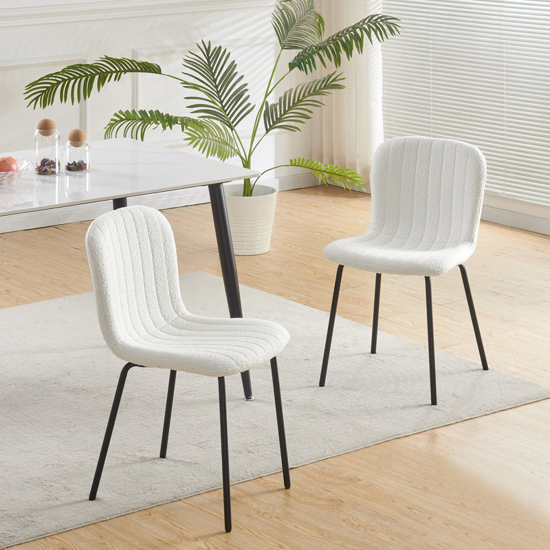 Linen Fabric Dining Chairs Upholstered Chairs, Green, Set Of 2