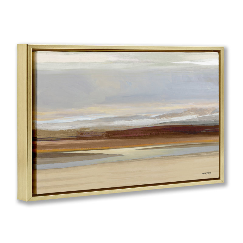 Cadre flottant Earthy Desert Landscape, design par Amber Sterling, H 17 po x l 25 po, Cadre flottant métallique doré